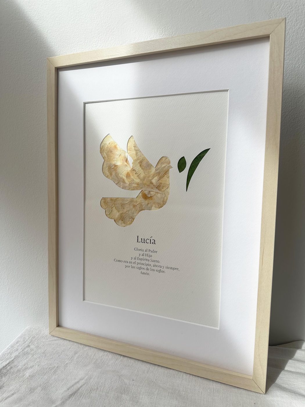 Gloria (Lucía) — cuadro de flores prensadas