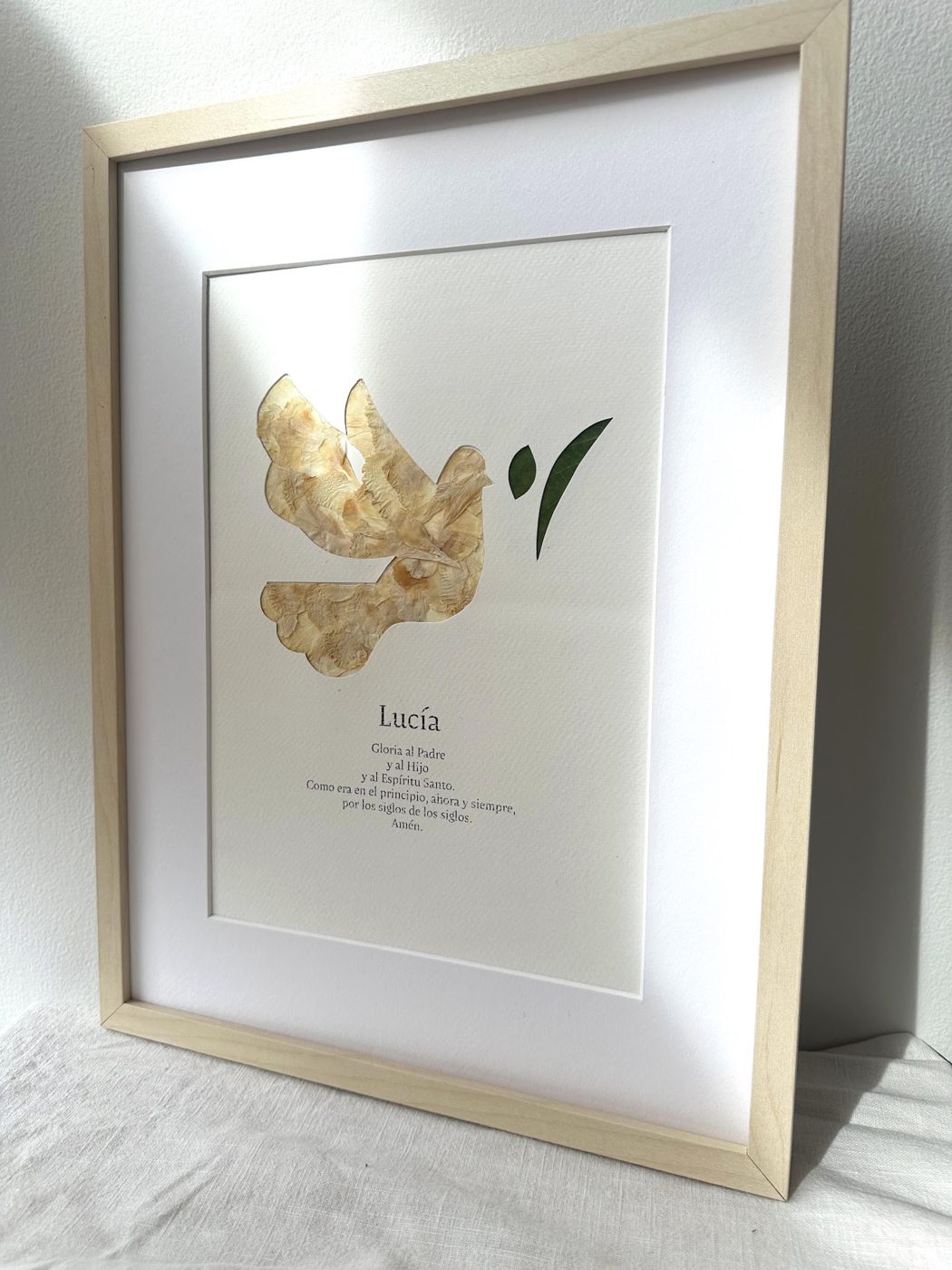 Gloria (Lucía) — cuadro de flores prensadas